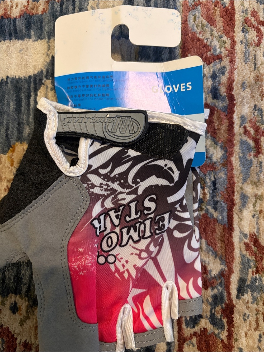 Pink and Gray One-Piece Cycling Gloves by Wmstar